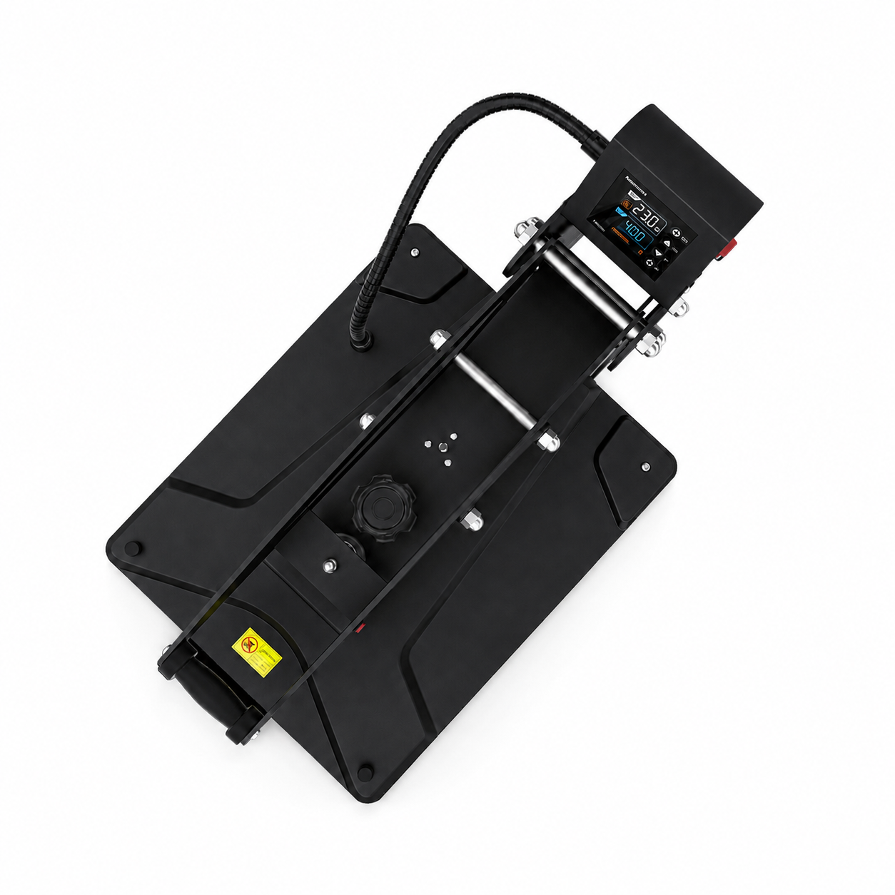 Top view of the black Alien Press AP2 heat press